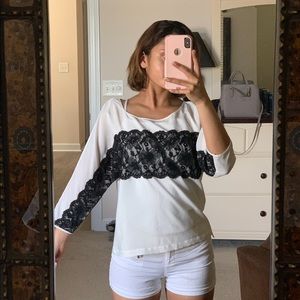 White and Black Blouse